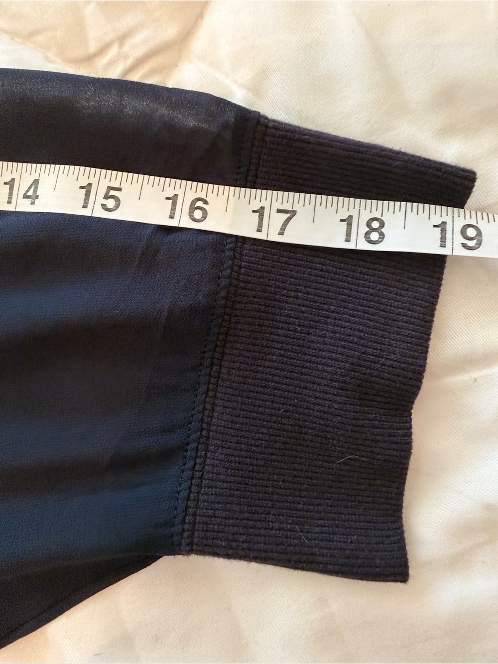 Harvé Benard Black Sheer Sleeve mixed-media Top , Size L, EUC - Picture 10 of 14